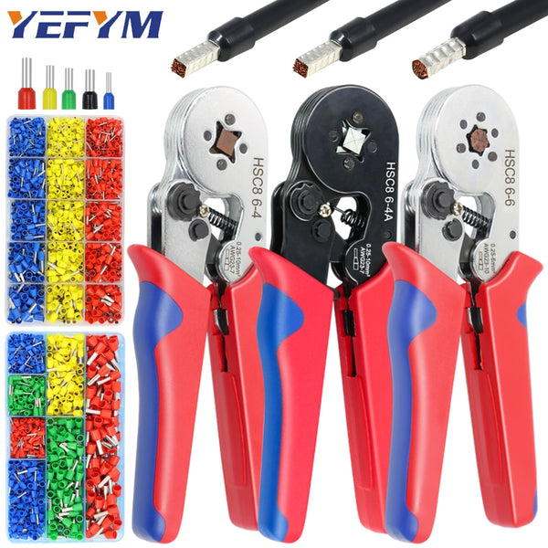 Ferrule Sleeves Terminal Crimping Tools Mini Electrical Pliers HSC8 6-4/6-6（0.25-10mm²/0.25-6mm²） Wire Connection Repair Clamp