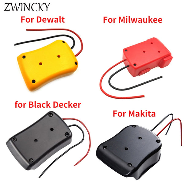 ZWINCKY Battery Adapters For Makita/Bosch/Milwaukee/Dewalt/Black&Decker 18V Power Connector Adapter Dock Holder 14 Awg Wires