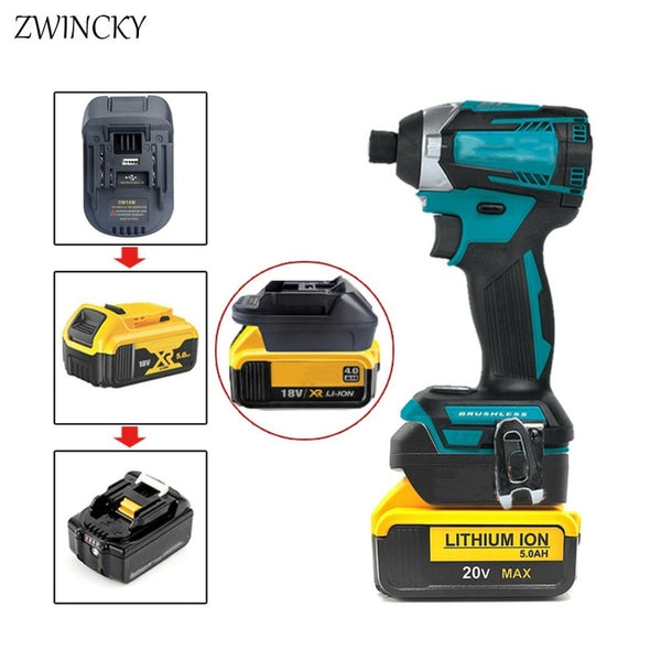 ZWINCKY Battery Adapter For Milwaukee For Dewalt to For Makita Bl1830 Bl1850 Batteries For Dewalt battery tools DM18M USB Adapte
